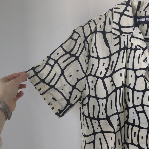 Double Rainbow button down shirt, black and white - XS - Picture 3 of 8